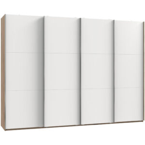 KAST MET SCHUIFDEUREN, eikenkleur, wit
