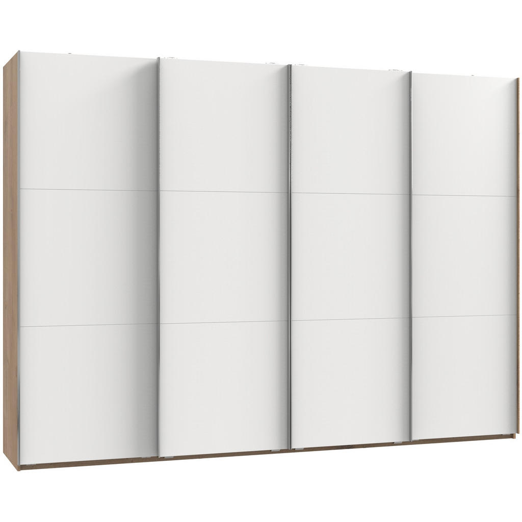KAST MET SCHUIFDEUREN, eikenkleur, wit