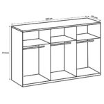 KAST MET SCHUIFDEUREN, eikenkleur, wit thumbnail 3