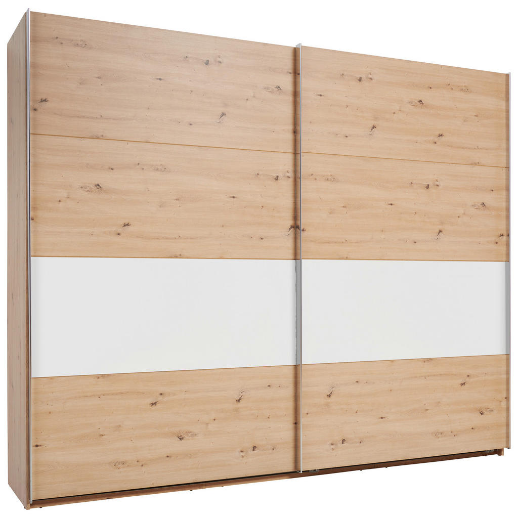 KAST MET SCHUIFDEUREN, grafietkleur, wit, ambachtelijk eiken