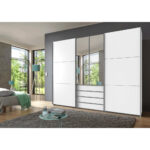 KAST MET SCHUIFDEUREN, zilverkleur, wit thumbnail 2