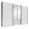 KAST MET SCHUIFDEUREN, zilverkleur, wit