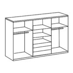 KAST MET SCHUIFDEUREN, zilverkleur, wit thumbnail 4