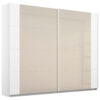KAST MET SCHUIFDEUREN, wit, champagnekleur