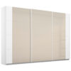 KAST MET SCHUIFDEUREN, wit, champagnekleur
