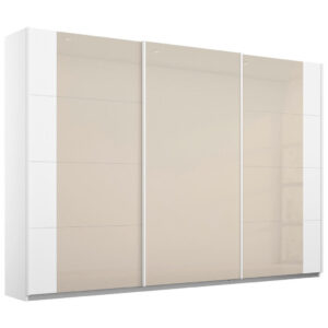 KAST MET SCHUIFDEUREN, wit, champagnekleur