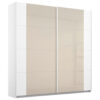 KAST MET SCHUIFDEUREN, wit, champagnekleur