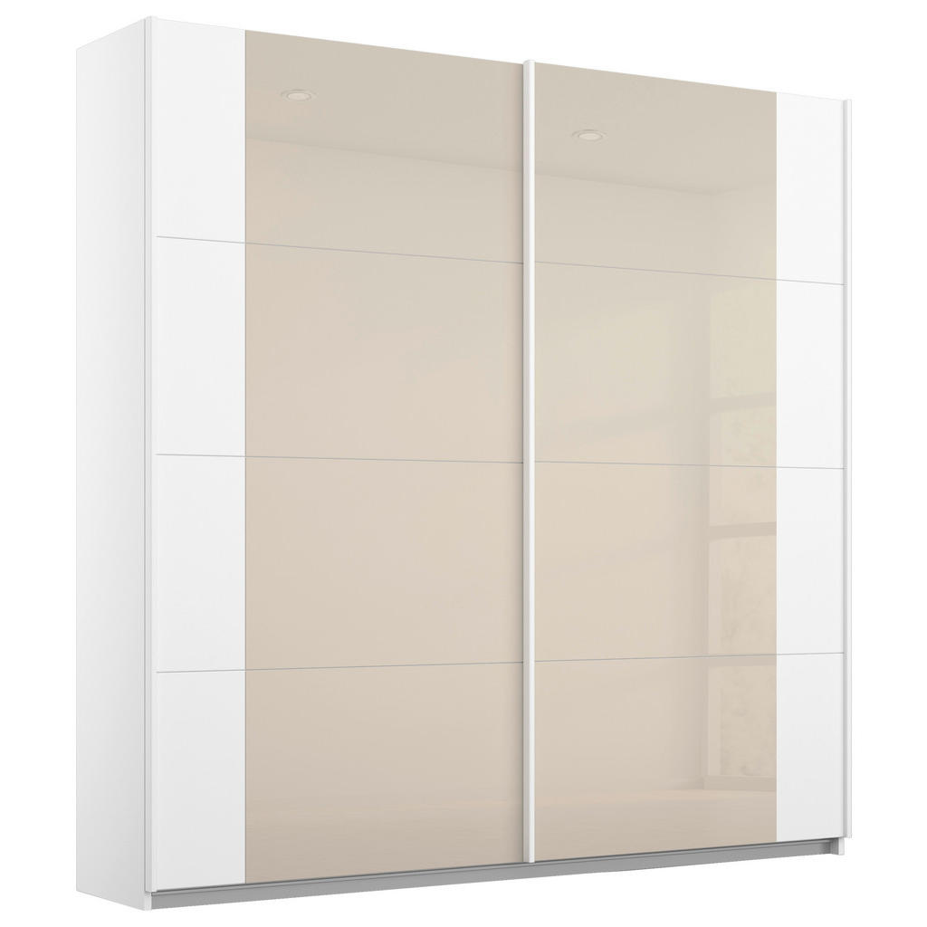 KAST MET SCHUIFDEUREN, wit, champagnekleur