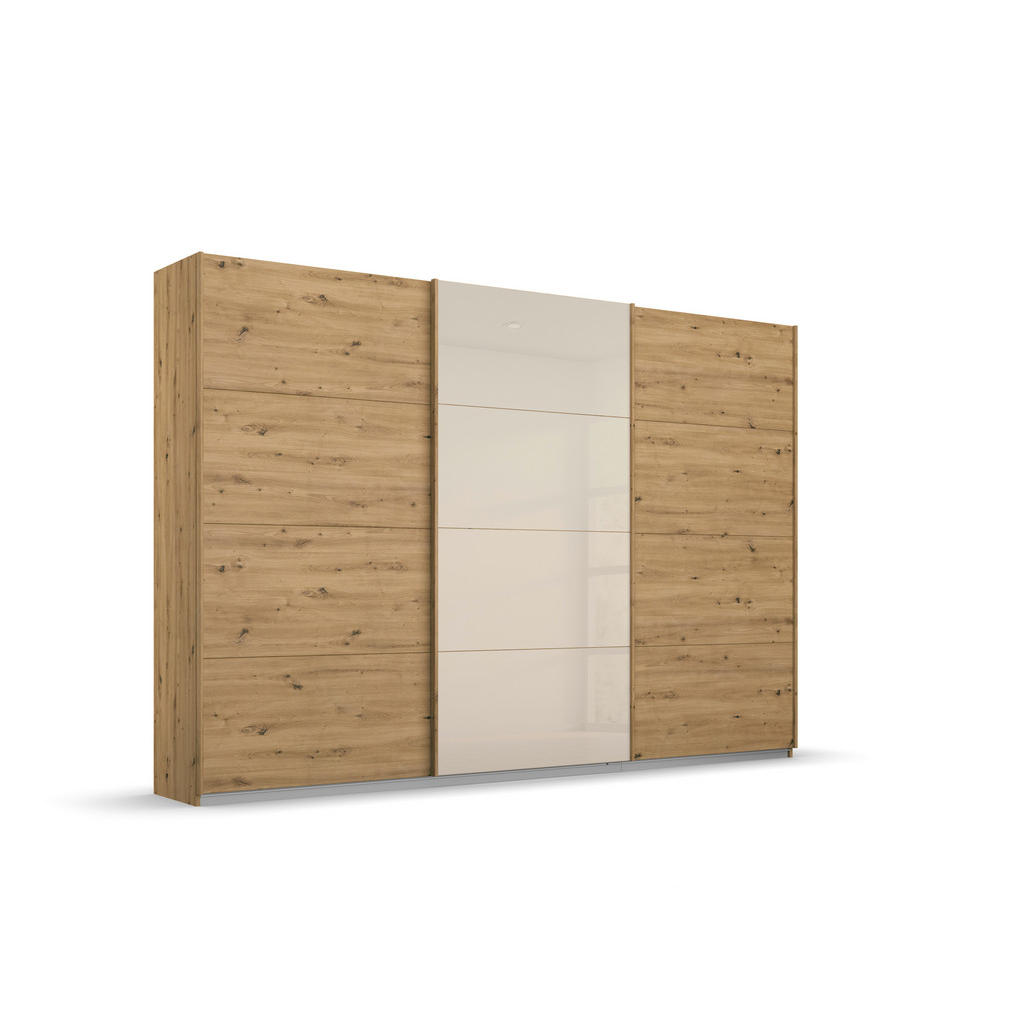 KAST MET SCHUIFDEUREN, champagnekleur, ambachtelijk eikenhout