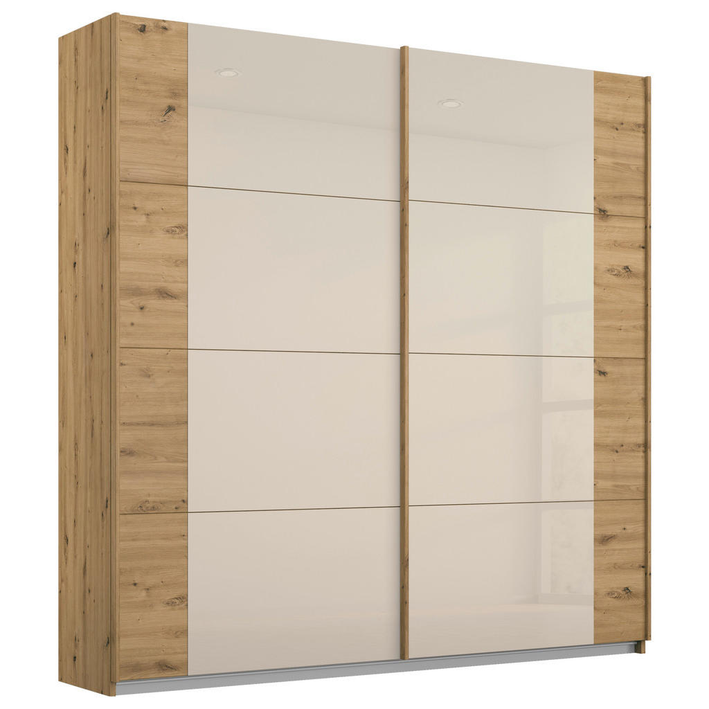 KAST MET SCHUIFDEUREN, champagnekleur, ambachtelijk eikenhout
