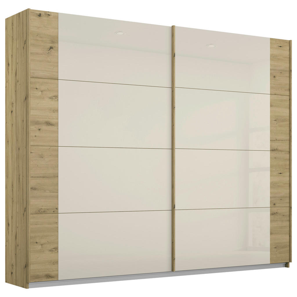 KAST MET SCHUIFDEUREN, champagnekleur, ambachtelijk eikenhout