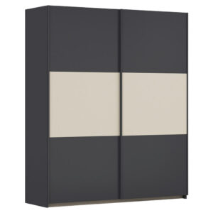 KAST MET SCHUIFDEUREN, grijs, aluminiumkleur, champagnekleur