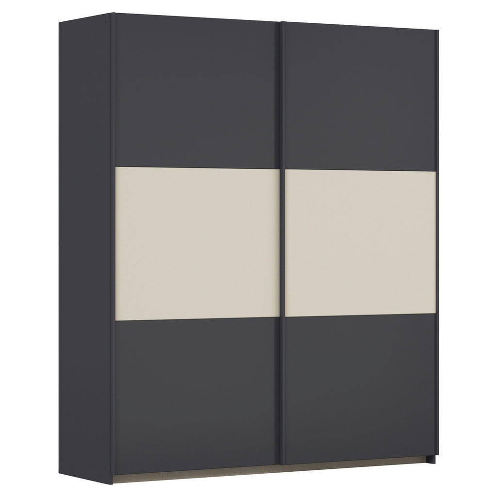 KAST MET SCHUIFDEUREN, grijs, aluminiumkleur, champagnekleur