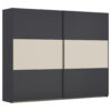 KAST MET SCHUIFDEUREN, grijs, aluminiumkleur, champagnekleur