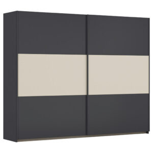 KAST MET SCHUIFDEUREN, grijs, aluminiumkleur, champagnekleur