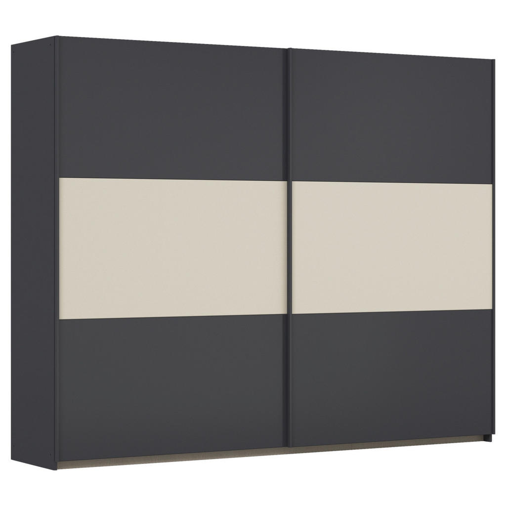 KAST MET SCHUIFDEUREN, grijs, aluminiumkleur, champagnekleur