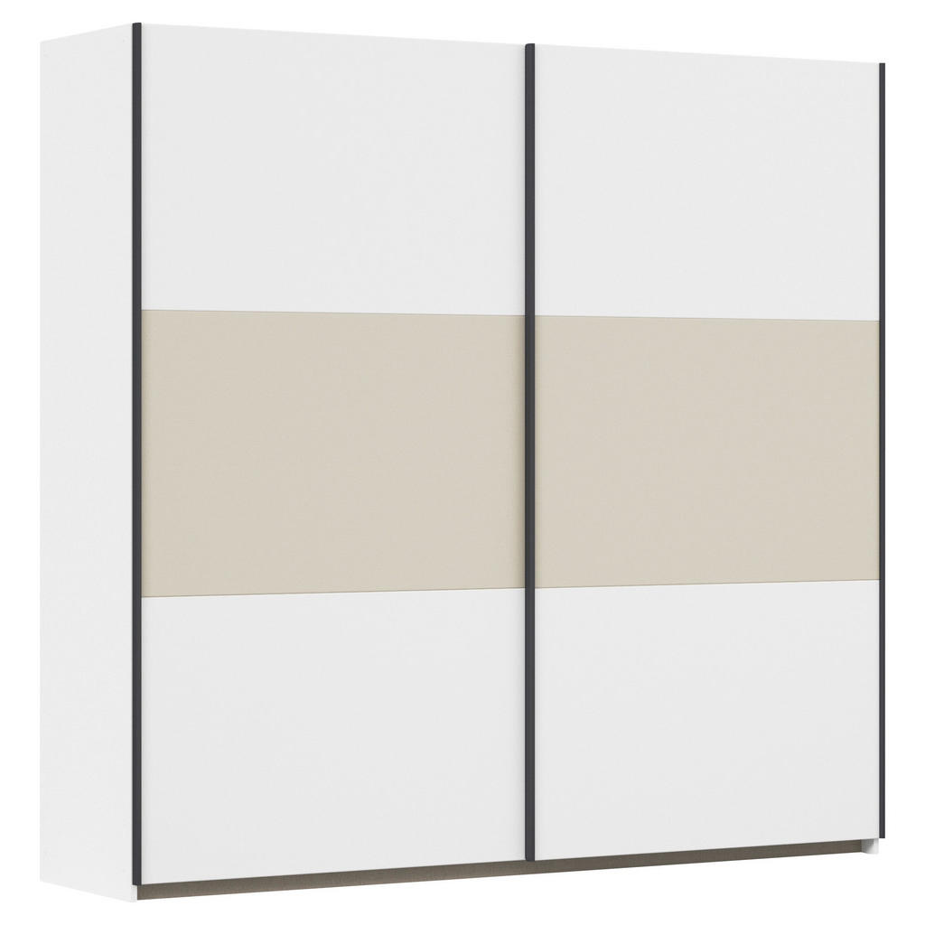 KAST MET SCHUIFDEUREN, wit, champagnekleur