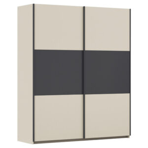 KAST MET SCHUIFDEUREN, grijs, champagnekleur