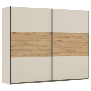 KAST MET SCHUIFDEUREN, champagnekleur, ambachtelijk eikenhout