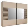 KAST MET SCHUIFDEUREN, champagnekleur, transparant, donker eiken