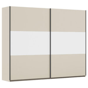 KAST MET SCHUIFDEUREN, wit, champagnekleur