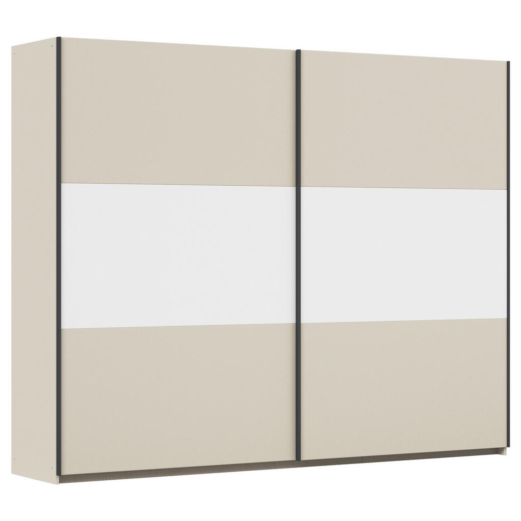 KAST MET SCHUIFDEUREN, wit, champagnekleur