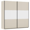 KAST MET SCHUIFDEUREN, wit, aluminiumkleur, champagnekleur
