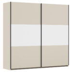KAST MET SCHUIFDEUREN, wit, aluminiumkleur, champagnekleur thumbnail 1
