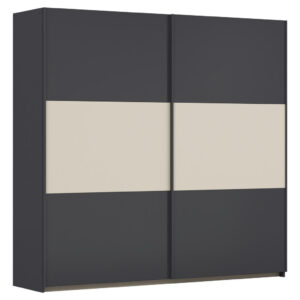 KAST MET SCHUIFDEUREN, grijs, aluminiumkleur, champagnekleur