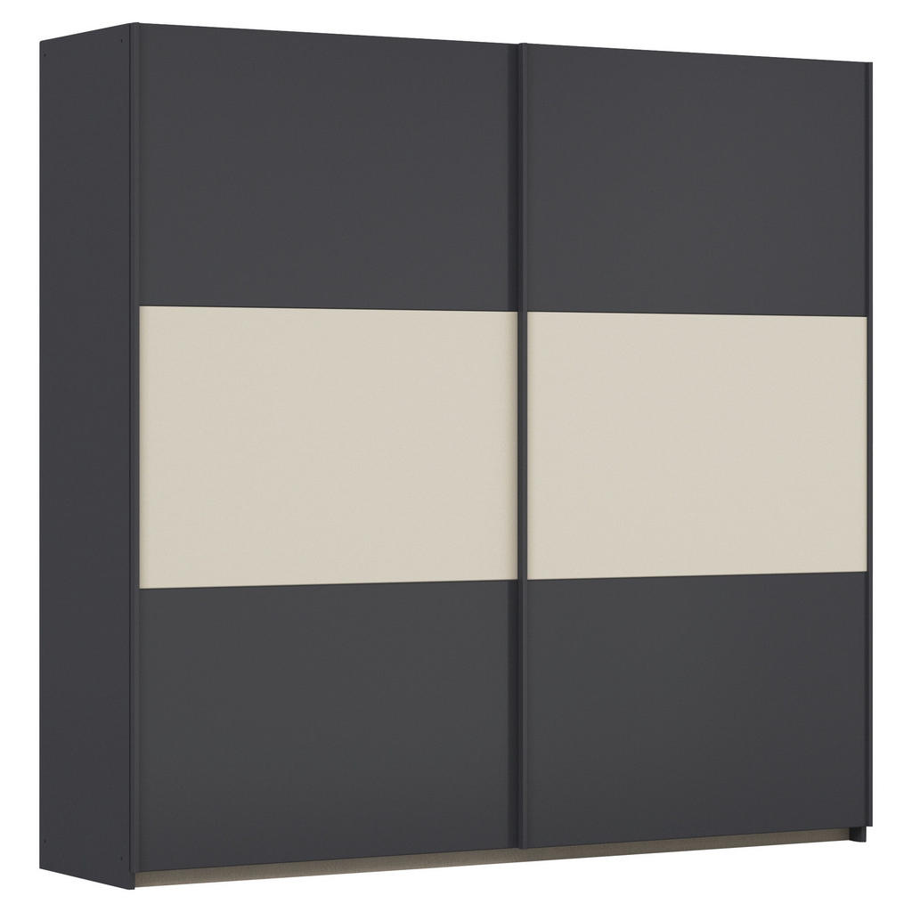 KAST MET SCHUIFDEUREN, grijs, aluminiumkleur, champagnekleur