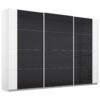 KAST MET SCHUIFDEUREN, antraciet, wit