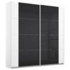 KAST MET SCHUIFDEUREN, antraciet, wit