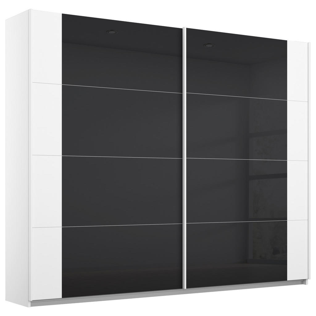 KAST MET SCHUIFDEUREN, antraciet, wit