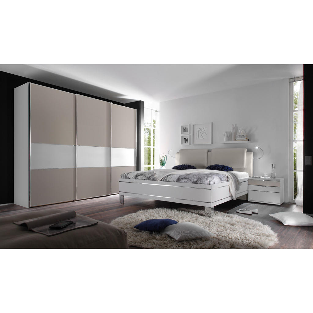 KAST MET SCHUIFDEUREN, wit, gebakken kleur