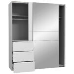 KAST MET SCHUIFDEUREN, wit, aluminiumkleur thumbnail 2