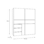 KAST MET SCHUIFDEUREN, wit, aluminiumkleur thumbnail 3