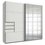 KAST MET SCHUIFDEUREN, transparant, wit, aluminiumkleur thumbnail 1