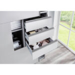 KAST MET SCHUIFDEUREN, transparant, wit, aluminiumkleur thumbnail 5