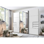 KAST MET SCHUIFDEUREN, transparant, wit, aluminiumkleur thumbnail 2