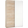 KAST MET SCHUIFDEUREN, wit, sonoma eiken