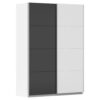 KAST MET SCHUIFDEUREN, grafietkleur, wit