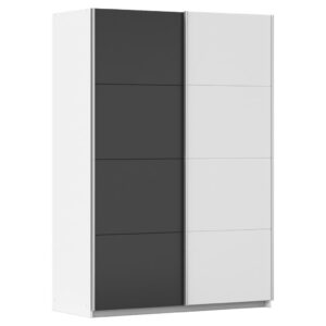 KAST MET SCHUIFDEUREN, grafietkleur, wit