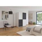 KAST MET SCHUIFDEUREN, grafietkleur, wit thumbnail 2