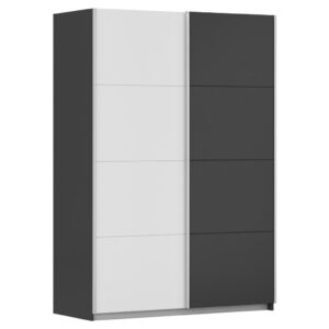 KAST MET SCHUIFDEUREN, grafietkleur, wit