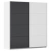 KAST MET SCHUIFDEUREN, grafietkleur, wit