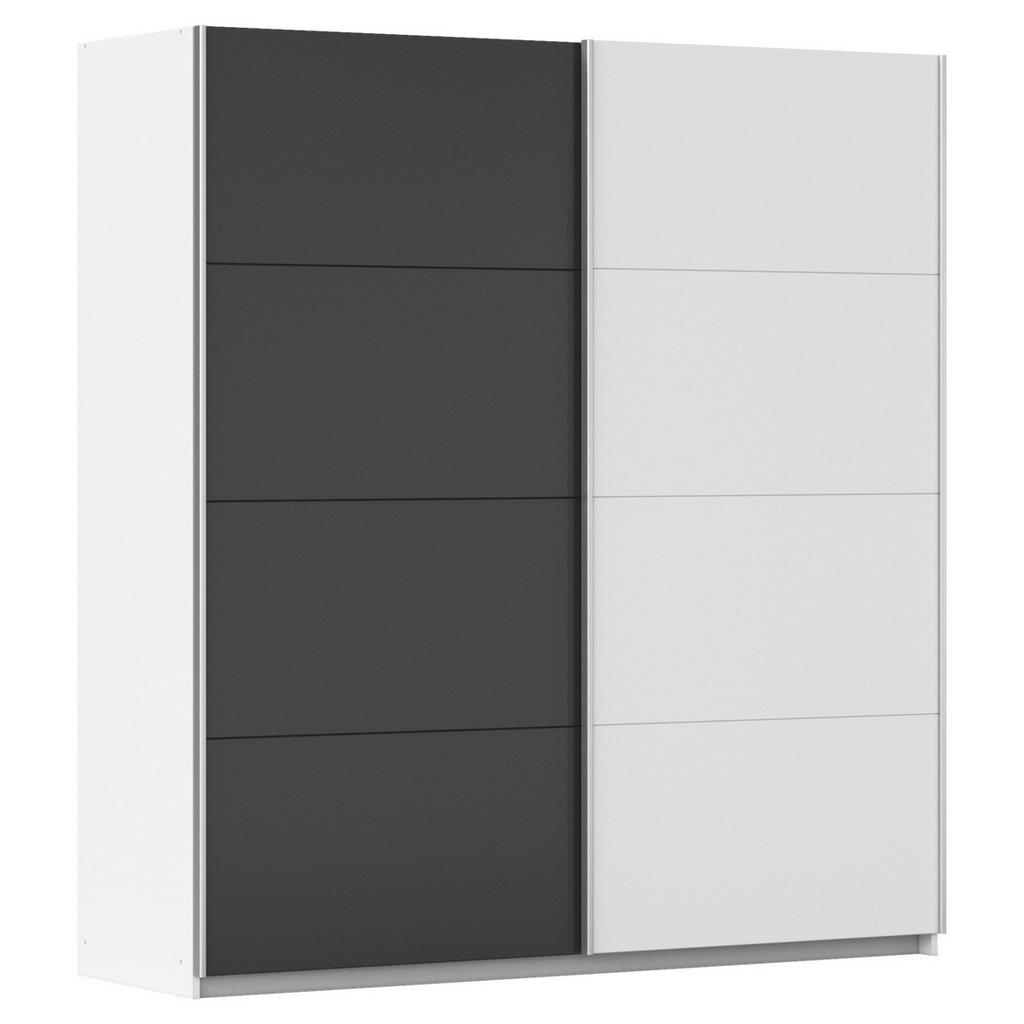 KAST MET SCHUIFDEUREN, grafietkleur, wit
