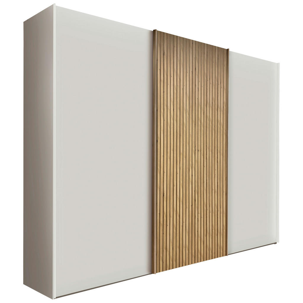 KAST MET SCHUIFDEUREN, wit, bianco eiken