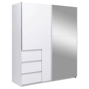 KAST MET SCHUIFDEUREN, wit