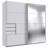 KAST MET SCHUIFDEUREN, transparant, wit