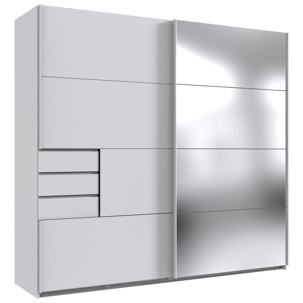 KAST MET SCHUIFDEUREN, transparant, wit